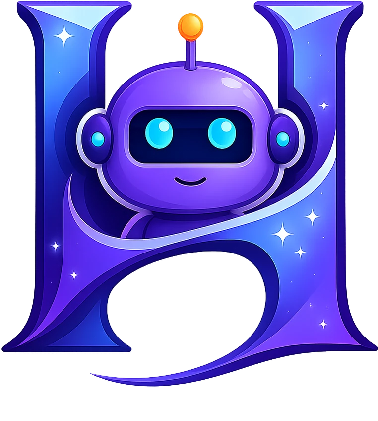 Le logo de Haario : un H étoilé dans lequel apparaît un petit robot violet.